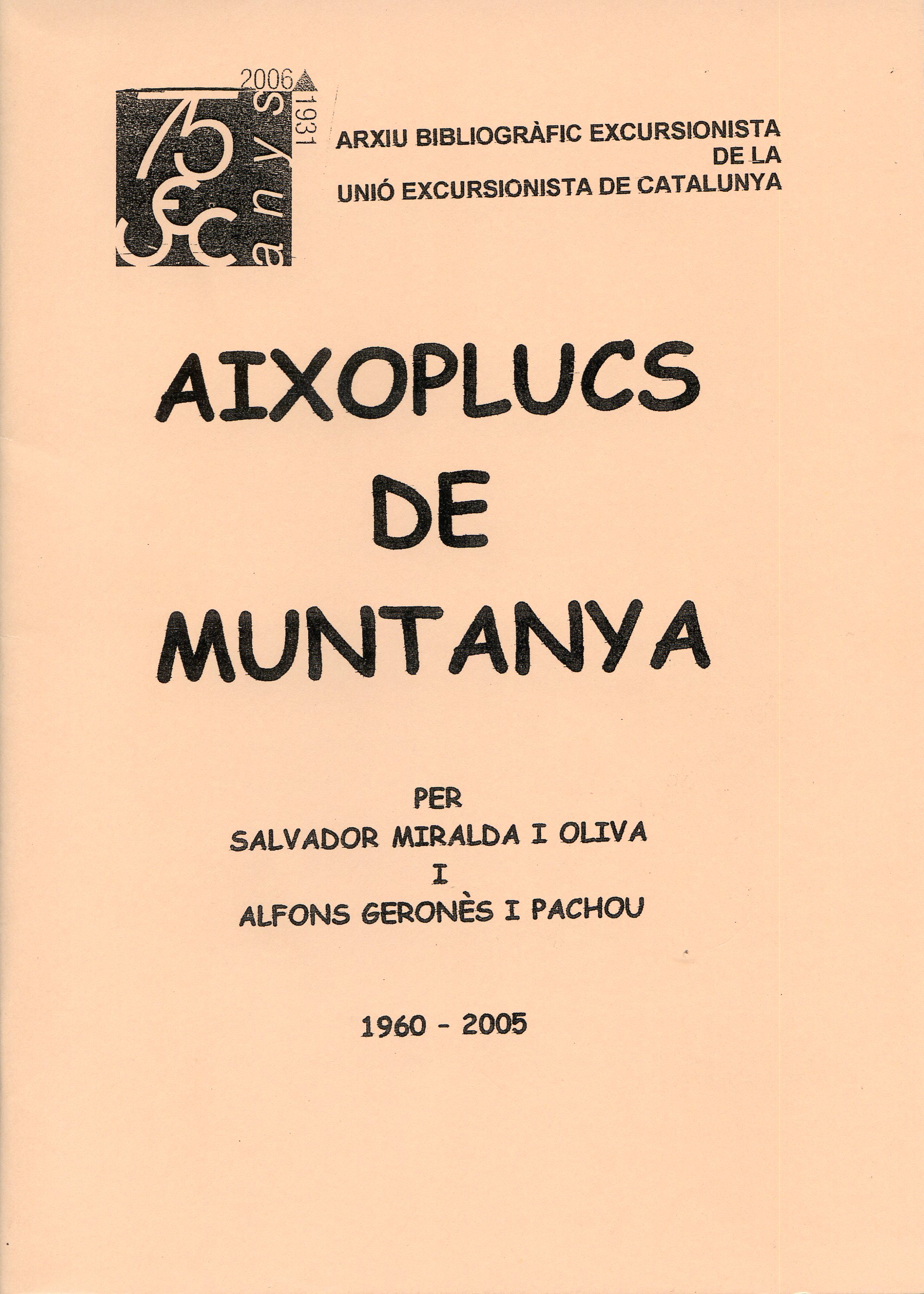 Aixoplucs de muntanya - Portada