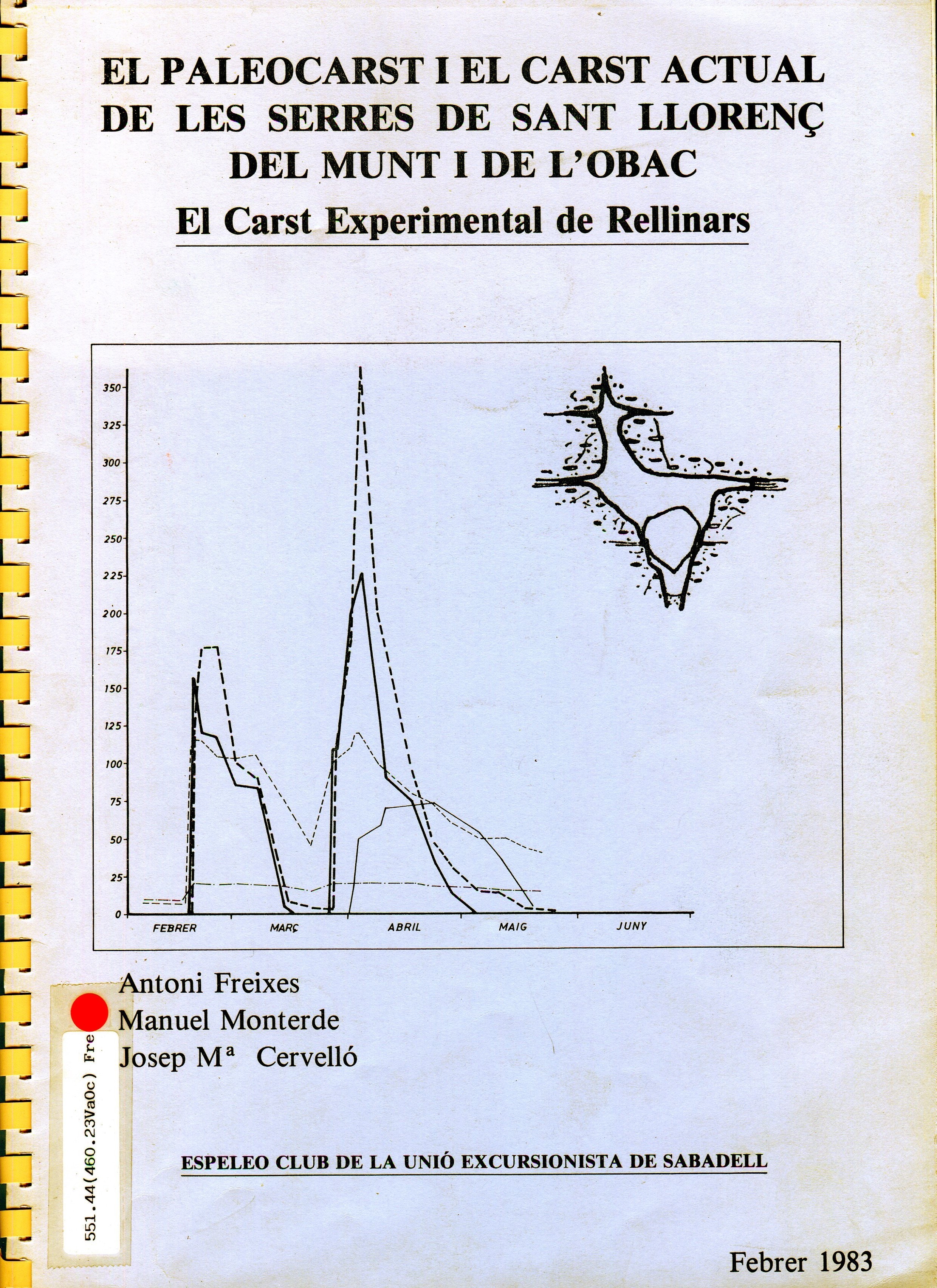 Paleocarst i el carst actual a les serres de Sant Llorenç del Munt i de l'Obac / El Carst Experimental de Rellinars - Portada