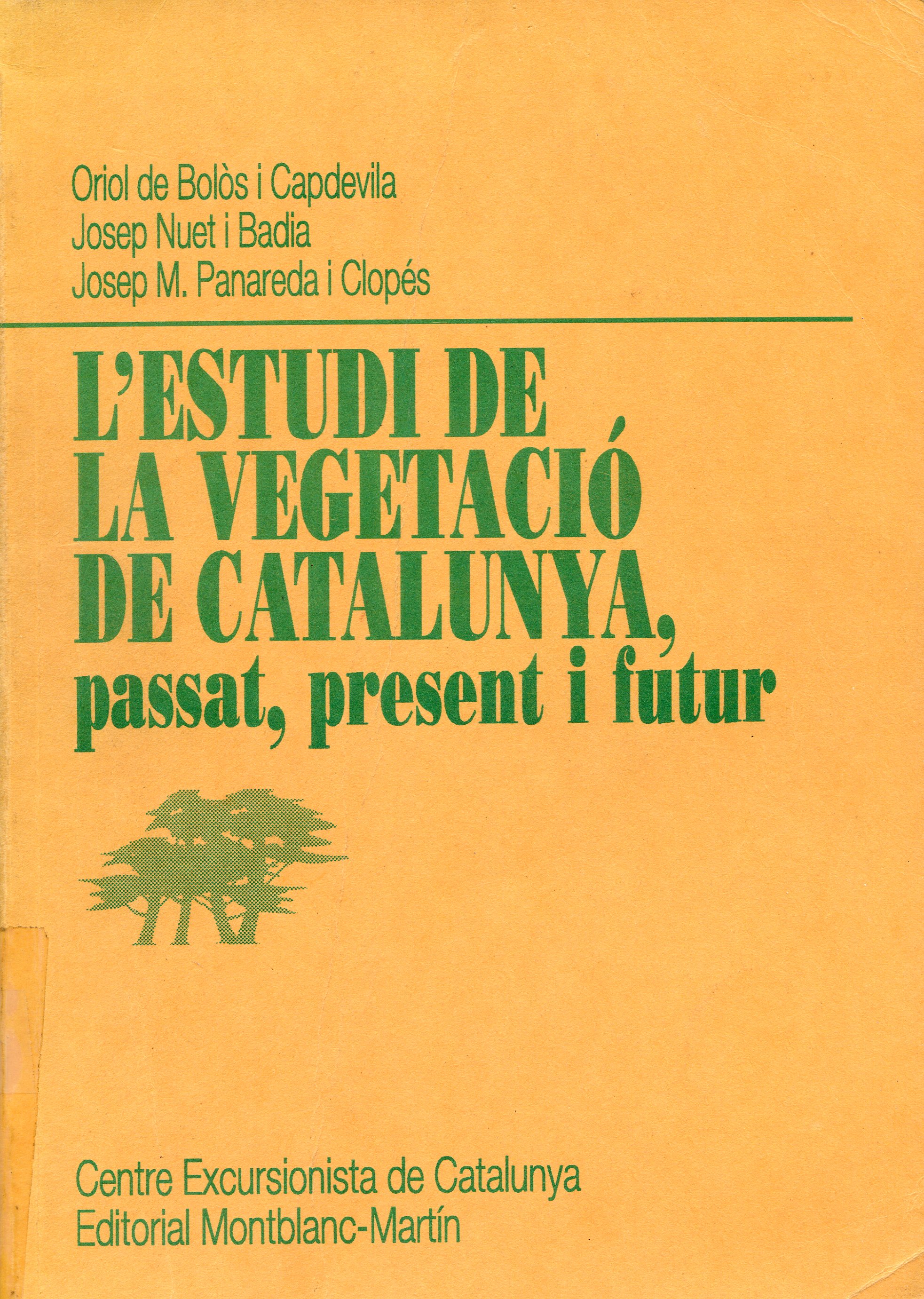 Estudi de la vegetació de Catalunya, passat, present i futur, L' - Portada