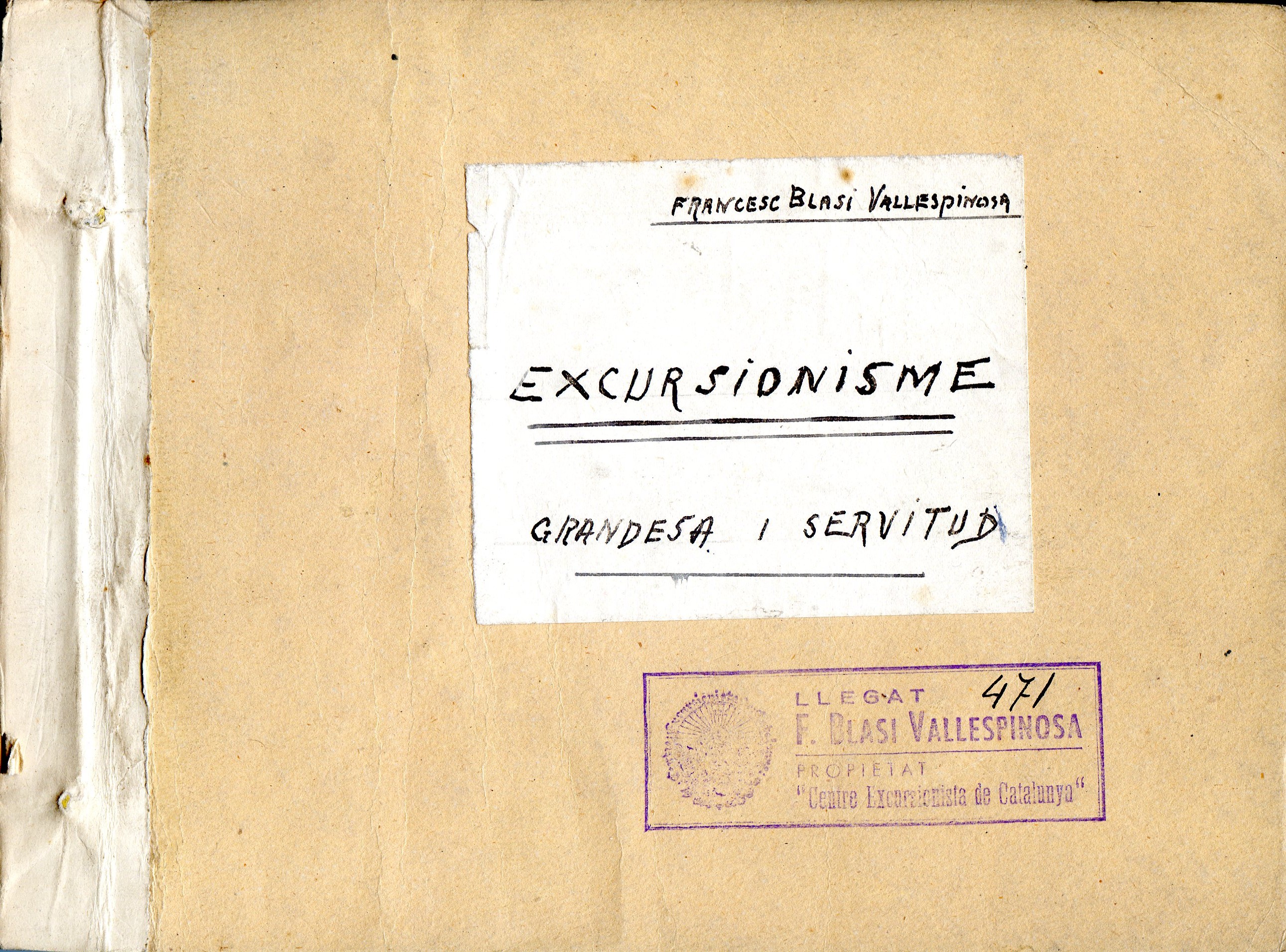 Excursionisme : Grandesa i servitud - Portada