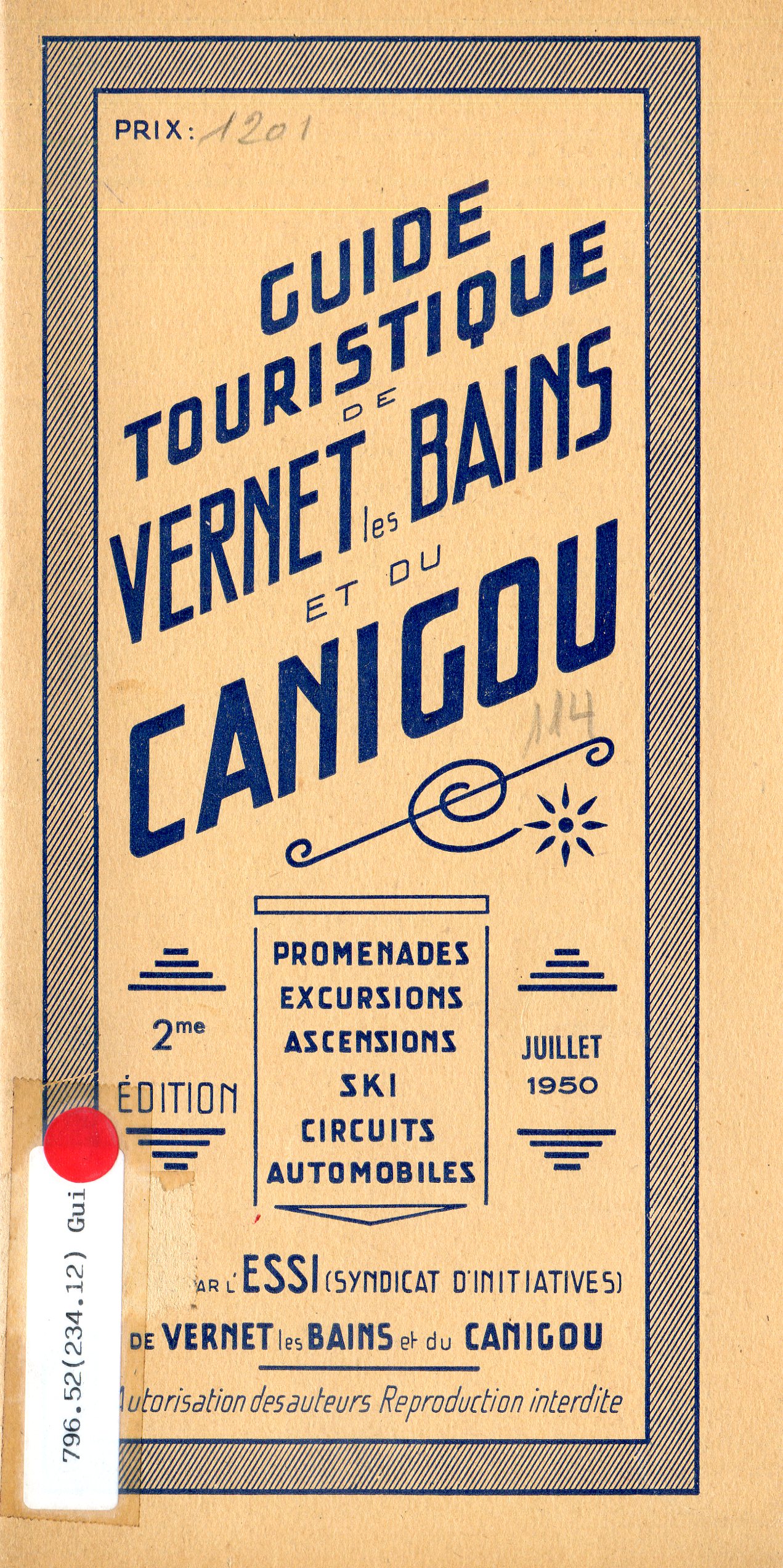 Guide touristique de Vernet les Bains et du Canigou : Promenades - excursions - ascensions - ski - circuits - automobiles - Portada