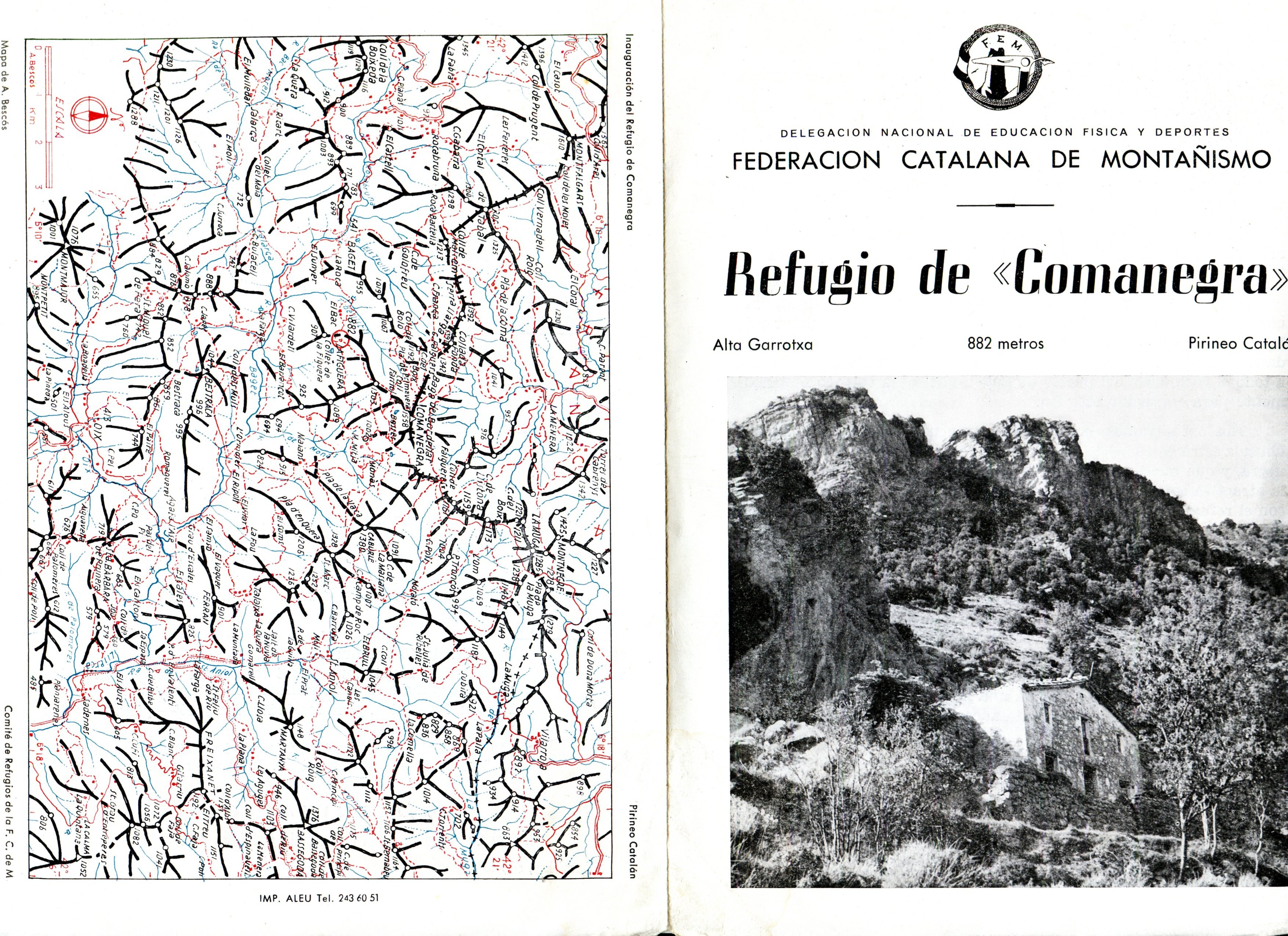 Refugio de "Comanegra" : Alta Garrotxa  882 metros  Pirineo Catalán - Portada