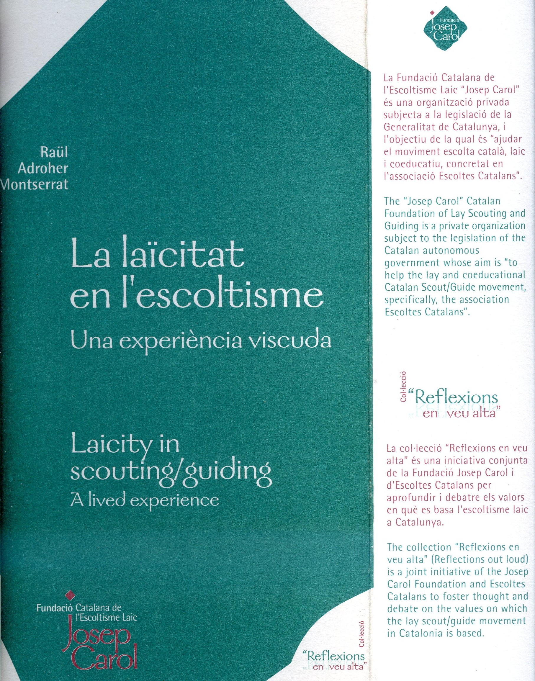 laïcitat en l'escoltisme, La : una experiència viscuda - Portada