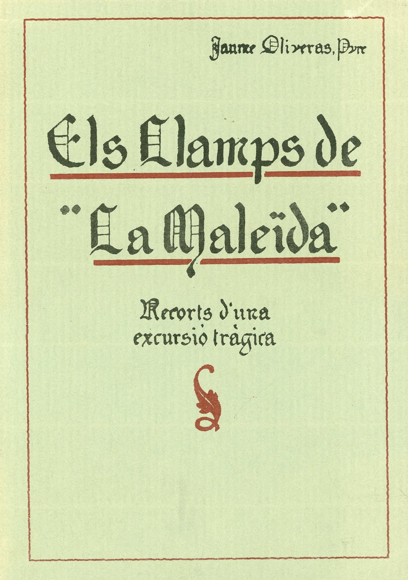 llamps de la "Maleïda", Els. Records d'una excursió tràgica - Portada