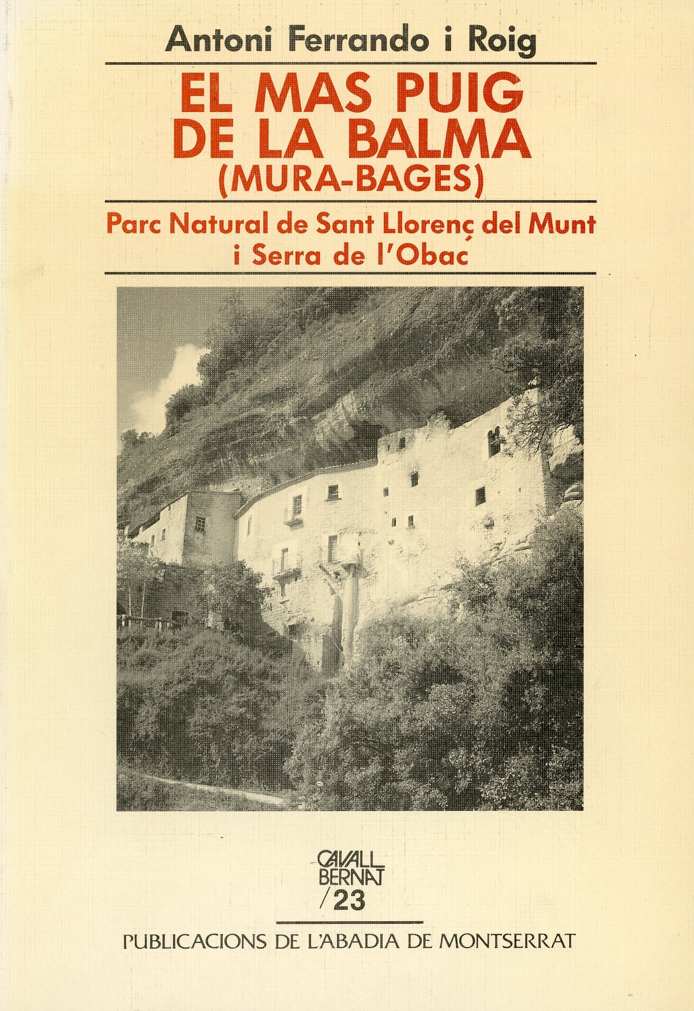 mas Puig de la Balma : Mura-Bages : Parc Natural de Sant Llorenç del Munt i Serra de l'Obac, El - Portada